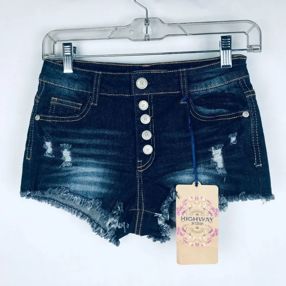 Highway Jeans Junior Distressed Cutoff Short